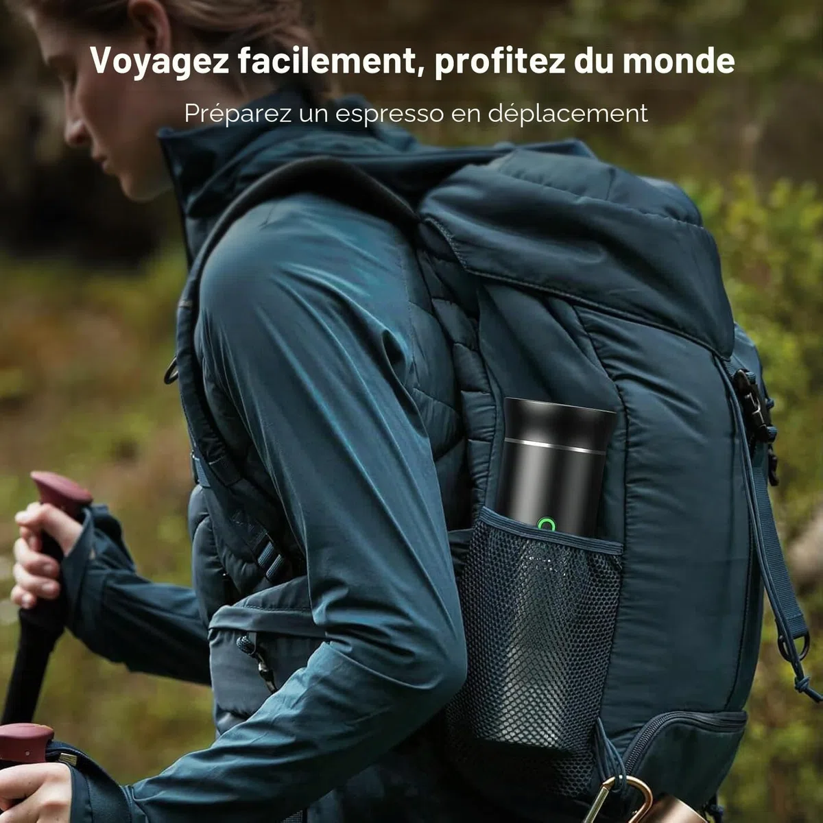 Cafetière Portable 3 en 1, Cafetiere Rechargeable Expresso Machine a Cafe compatible avec capsules Ness-preso, Dolce-Gusto et café moulu, pour Bureau, Maison, Voyage