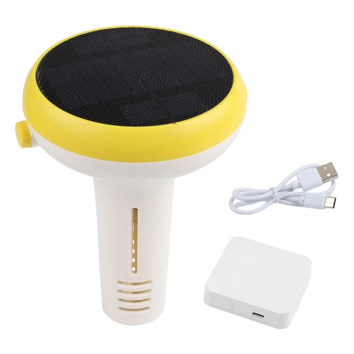 Testeur solaire de qualité de l'eau pour piscine, 7 en 1 pH ORP salinité avec alertes d'application, capteur sans fil IP67 et passerelle pour le suivi des données réelles