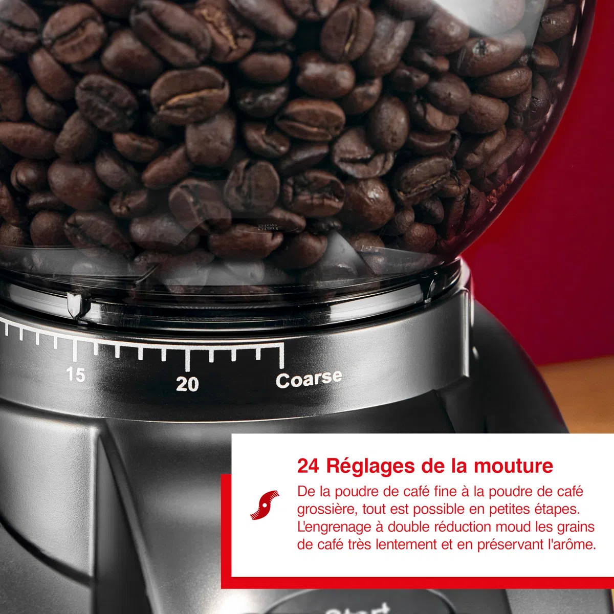 Solis Scala Zero Static 1662 Moulin à Café - Grinder Electrique - 24 Réglages de Mouture - Protection Contre le Café Statique - Noir