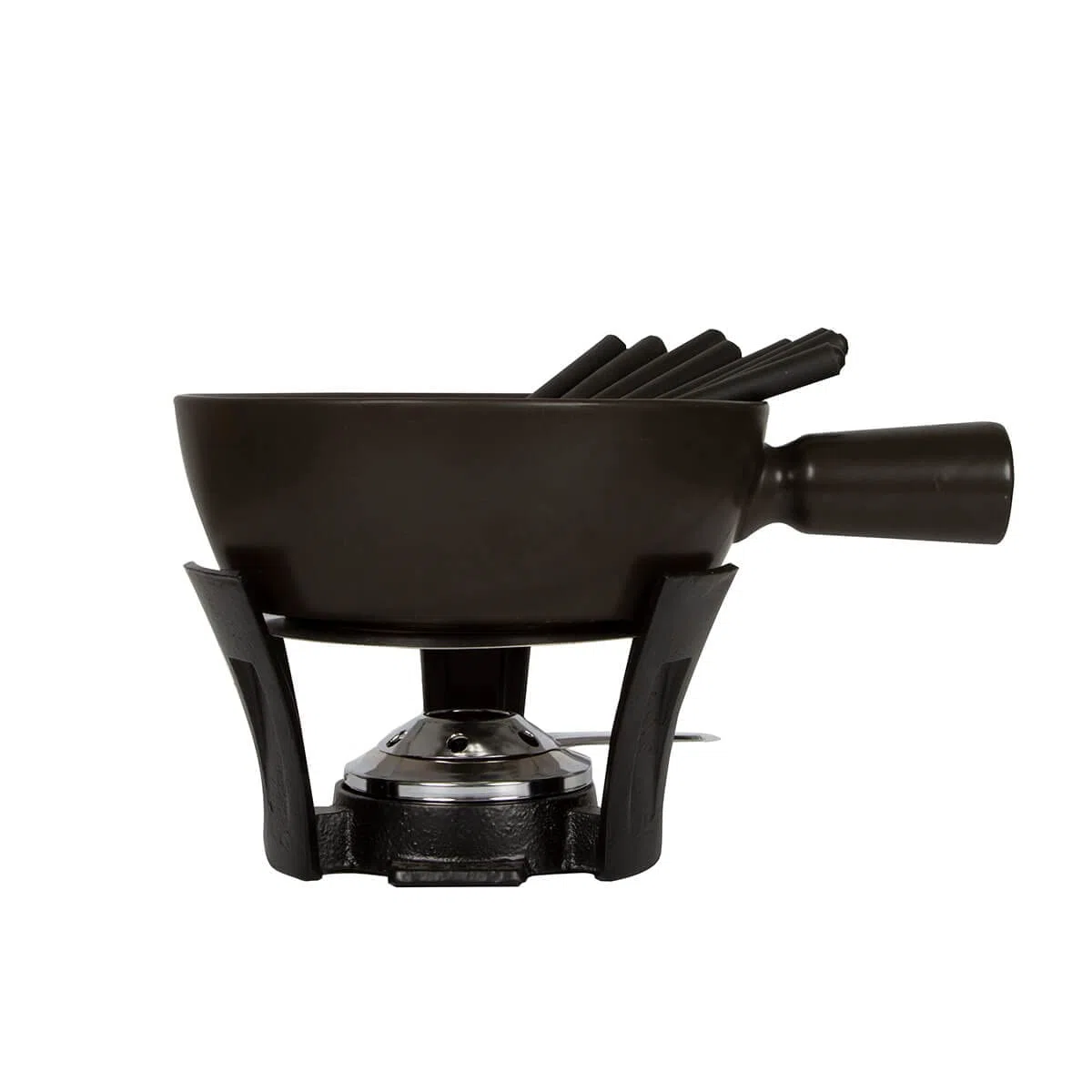Boska Service à fondue Nero L - Set de repas pour 8 personnes - Convient aux cuisinières à gaz - Lavable au lave-vaisselle - Noir - Contenu 2.2 L