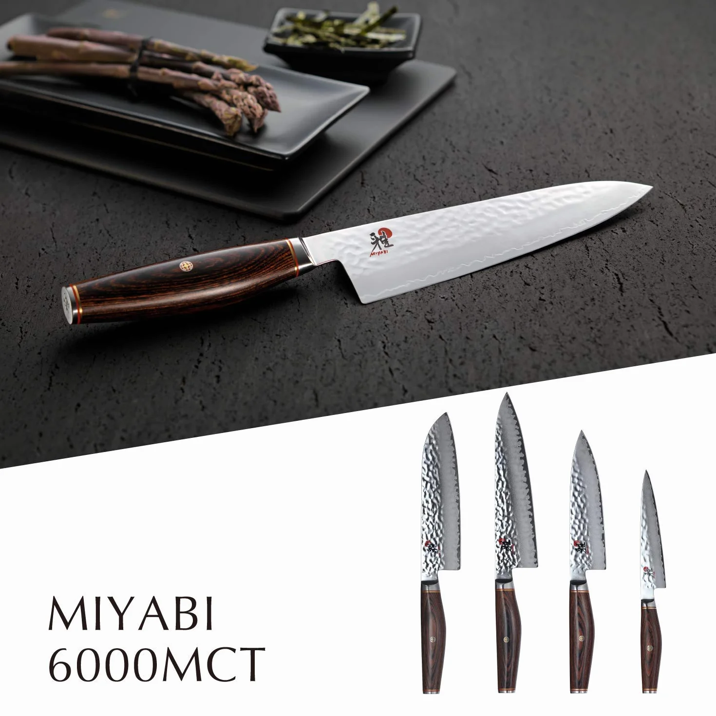 Miyabi 340782410 Sujihiki 240 6000 MCT, Acier, Brun, 37 x 6 x 3 cm