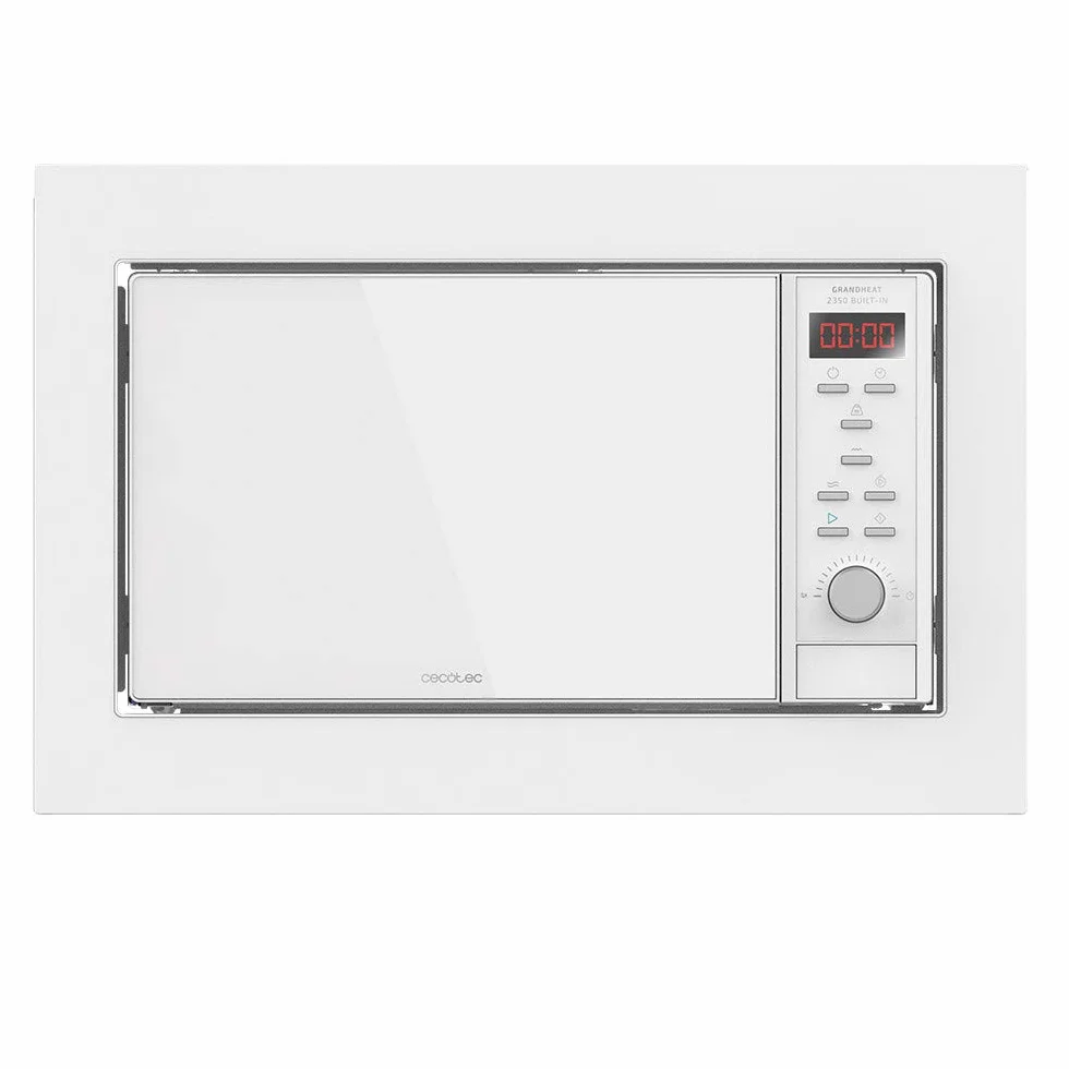 Cecotec Micro-ondes intégré Digital GrandHeat 2350, Noir. 900 W, 23 litres, grill, 9 fonctions préconfigurées, Quick Start, minuteur, Plateau de 27 cm de diamètre. (Blanc)
