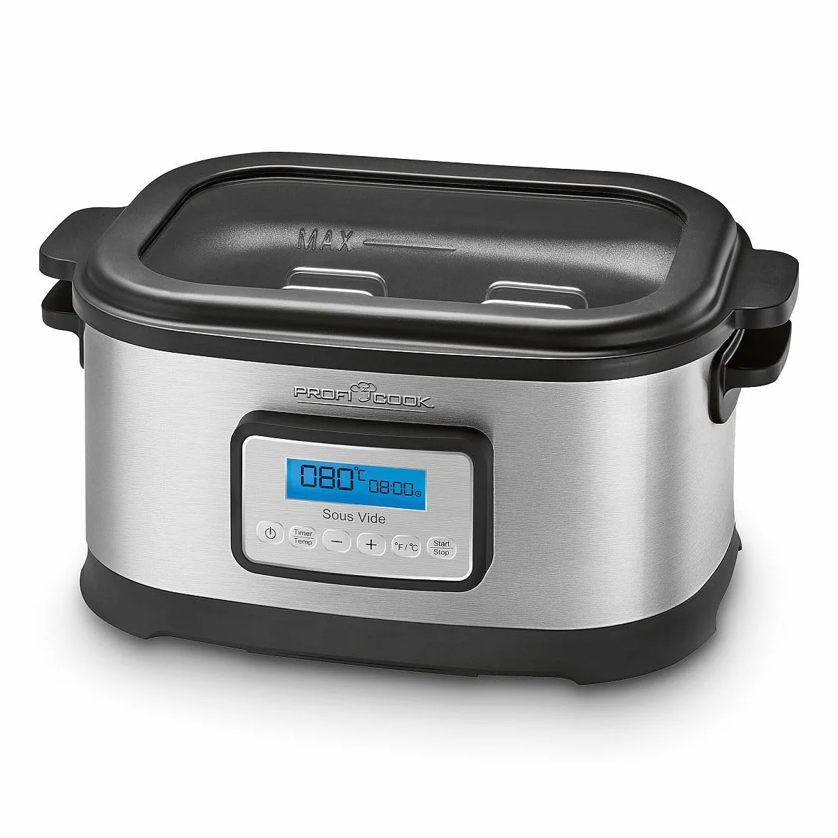 ProfiCook Cuiseur sous vide avec capacité de 8,5L | pour une cuisson précise | Cuve avec minuterie de 72 heures | Fonctions cuisson douce, yaourtière & maintien au chaud | PC-SV 1112