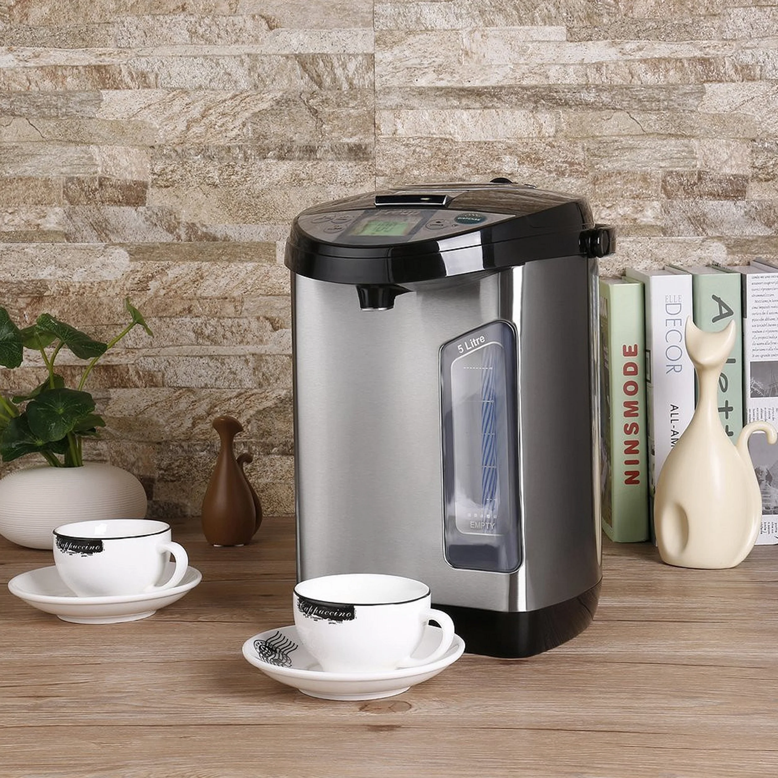 Thermopot 5 L | Distributeur d'Eau Chaude en Acier Inoxydable | Écran LC | Idéal pour le Vin Chaud | Bouilloire à Thé | Bouteille Isotherme