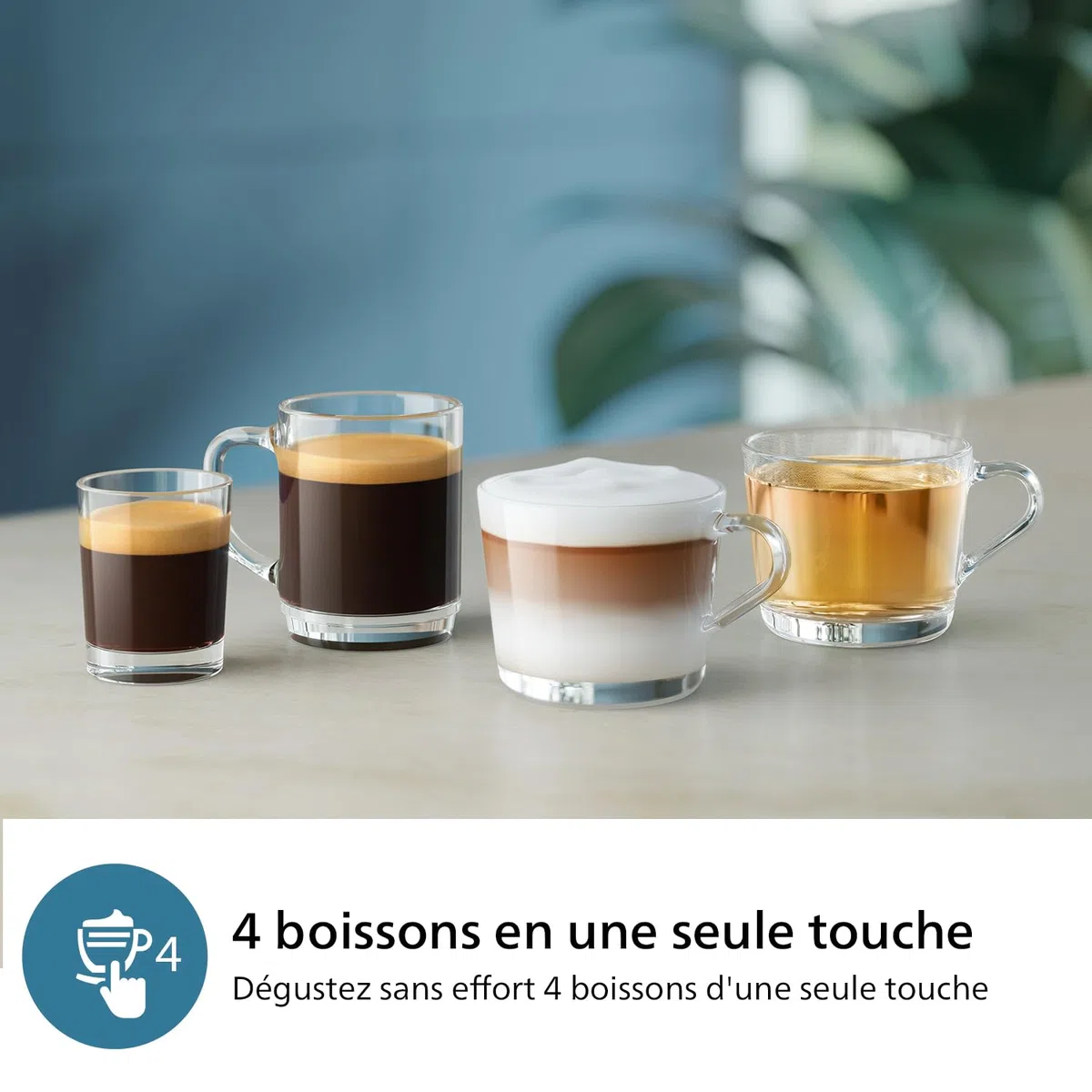 PHILIPS Expresso broyeur Série 2300-4 Boissons, Écran tactile coloré, Carafe LatteGo, 40% plus silencieux grâce à SilentBrew, Broyeur 100% Céramique, Machine à café à grain Blanc Chromé (EP2333/40)