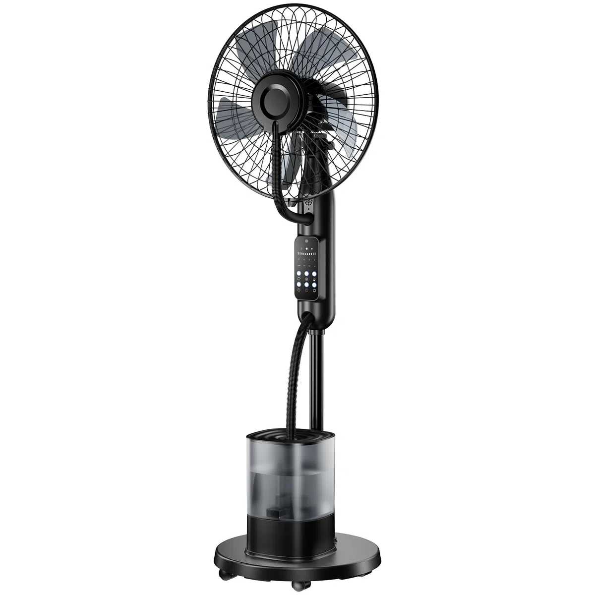 NebulaFlow Ventilateur Brumisateur sur pied 2026 – Réservoir 4L, 7,5h, minuterie, 5 vitesses & 3 modes. Oscillation + télécommande.