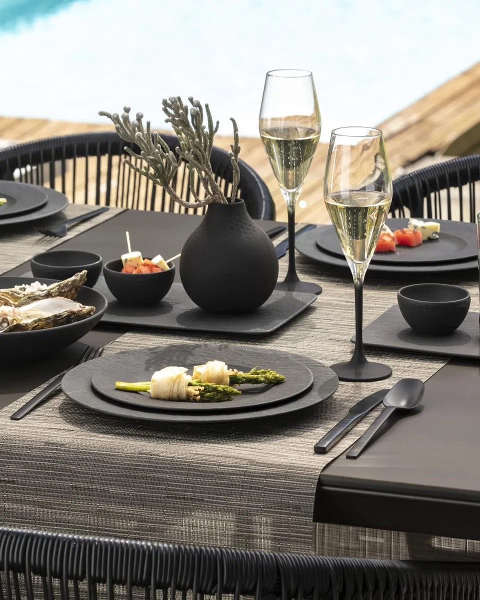 Villeroy & Boch Manufacture Rock Lot de 6 assiettes à pain en porcelaine de qualité supérieure Gris 16 cm