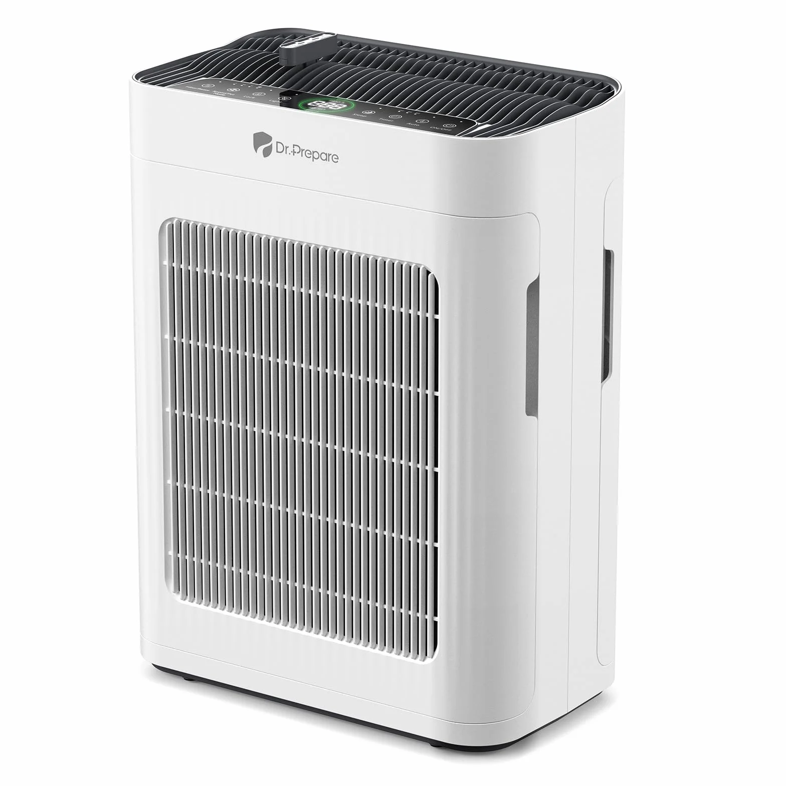 DR.PREPARE Purificateur d'air Maison, Pet Mode, Double Aspiration, Jusqu'à 100 m², Mode Nuit, Silencieux 20dB, Pré-filtre Lavable, Capteur Intelligent de Qualité d'Air PM2.5, Pour Chambres, Bureaux