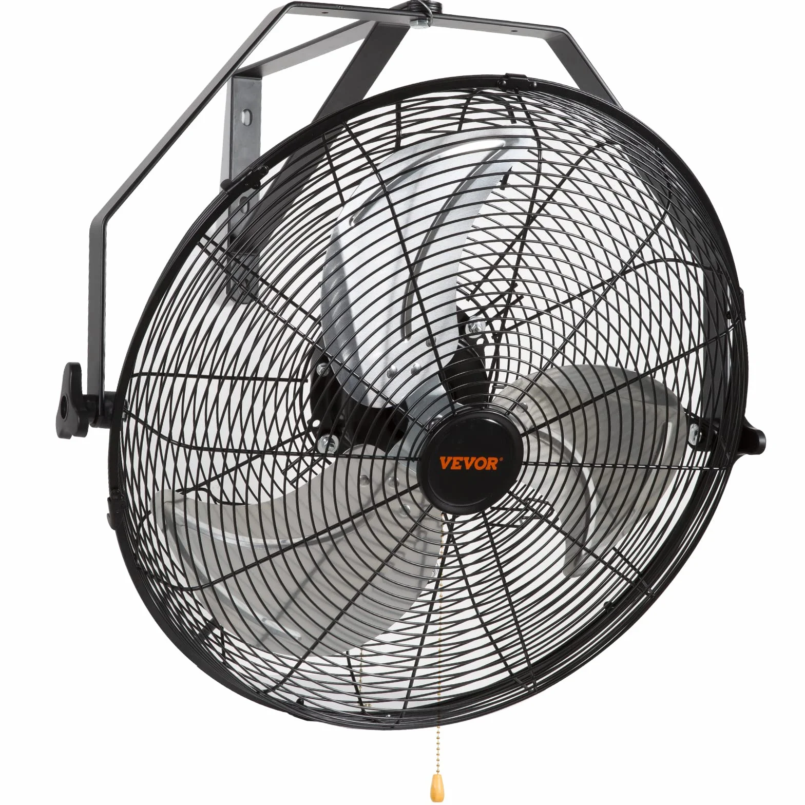 VEVOR Ventilateur mural industriel, 44,6 cm, ventilateur mural oscillant étanche, 3 vitesses, 4150 CFM, ventilateur commercial résidentiel pour refroidissement entrepôt, serre, atelier, terrasse, noir