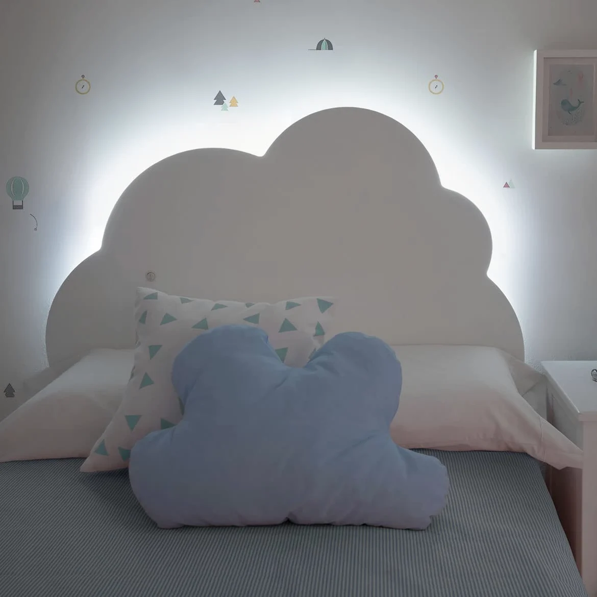 Bainba tête de lit Enfant Nuage avec lumière - 90 cm