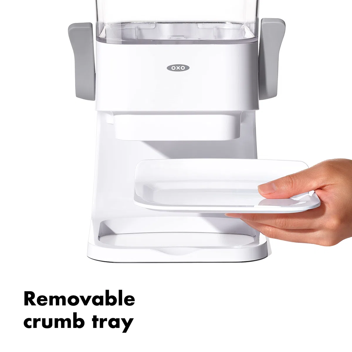 OXO 11125700 Distributeur de céréales pour comptoir, plastique, silicone, transparent/blanc