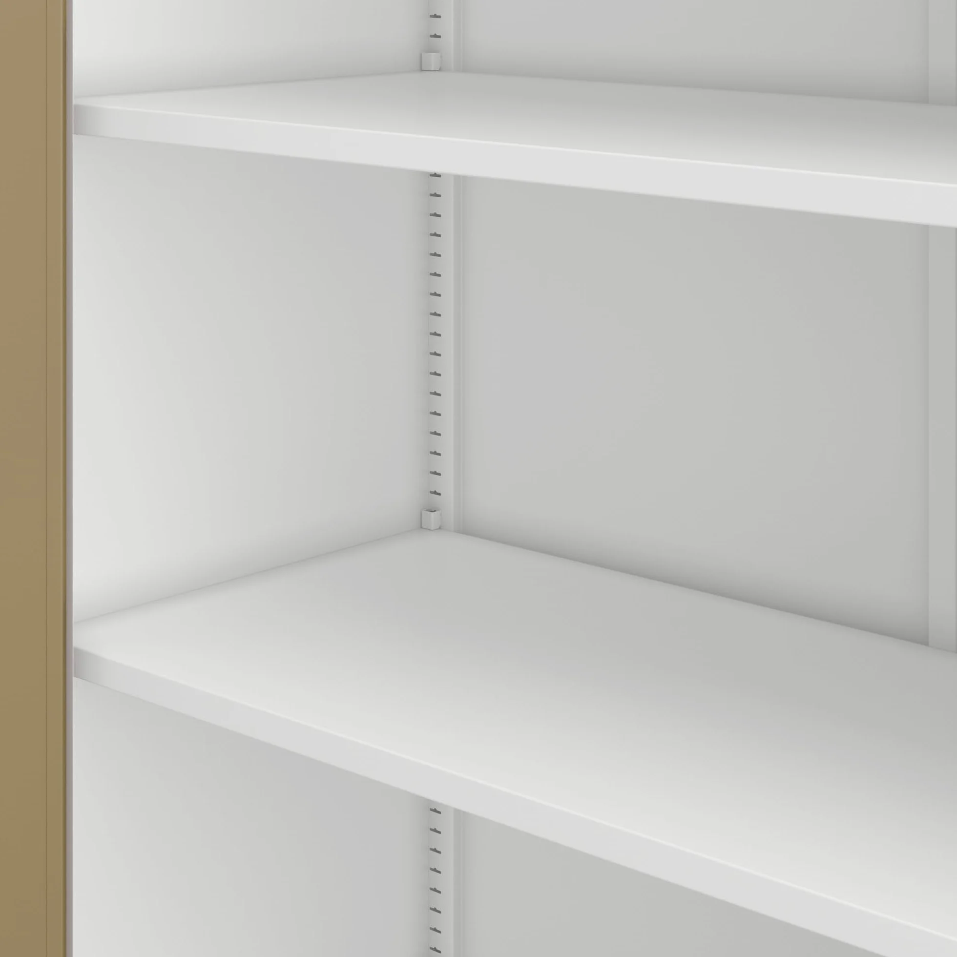 Jan Nowak Armoire de Bureau métallique verrouillable avec 4 étagères réglables pour dossiers et Archives en Acier Robuste 115 x 185 x 40 cm Blanc Chêne doré