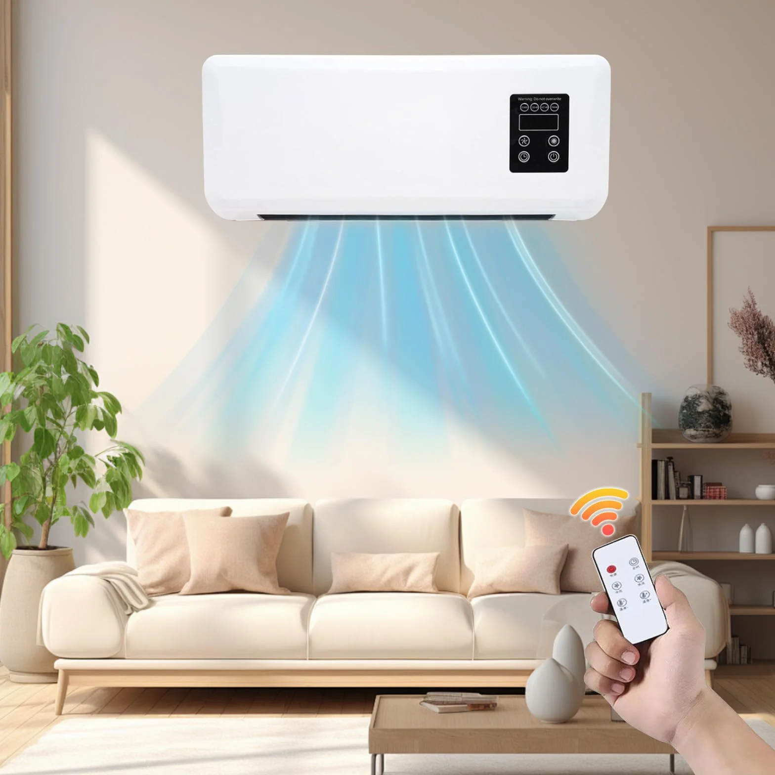 Ventilateur de Refroidissement Mural,Ventilateur Climatiseur Portable Climafy avec Télécommande,Réversible Split,Sans Unité Extérieure,Refroidissement pour Cuisine,Chambre à Coucher
