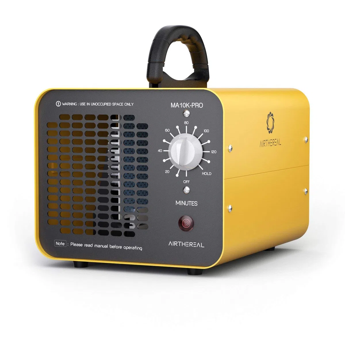 Airthereal MA10K-PRO Générateur d'Ozone Industriel Éliminateur d'odeurs 10000 mg/h O3 Machine à Haute Capacité Ioniseur d'Odeur Désodorisant à la Maison Jaune
