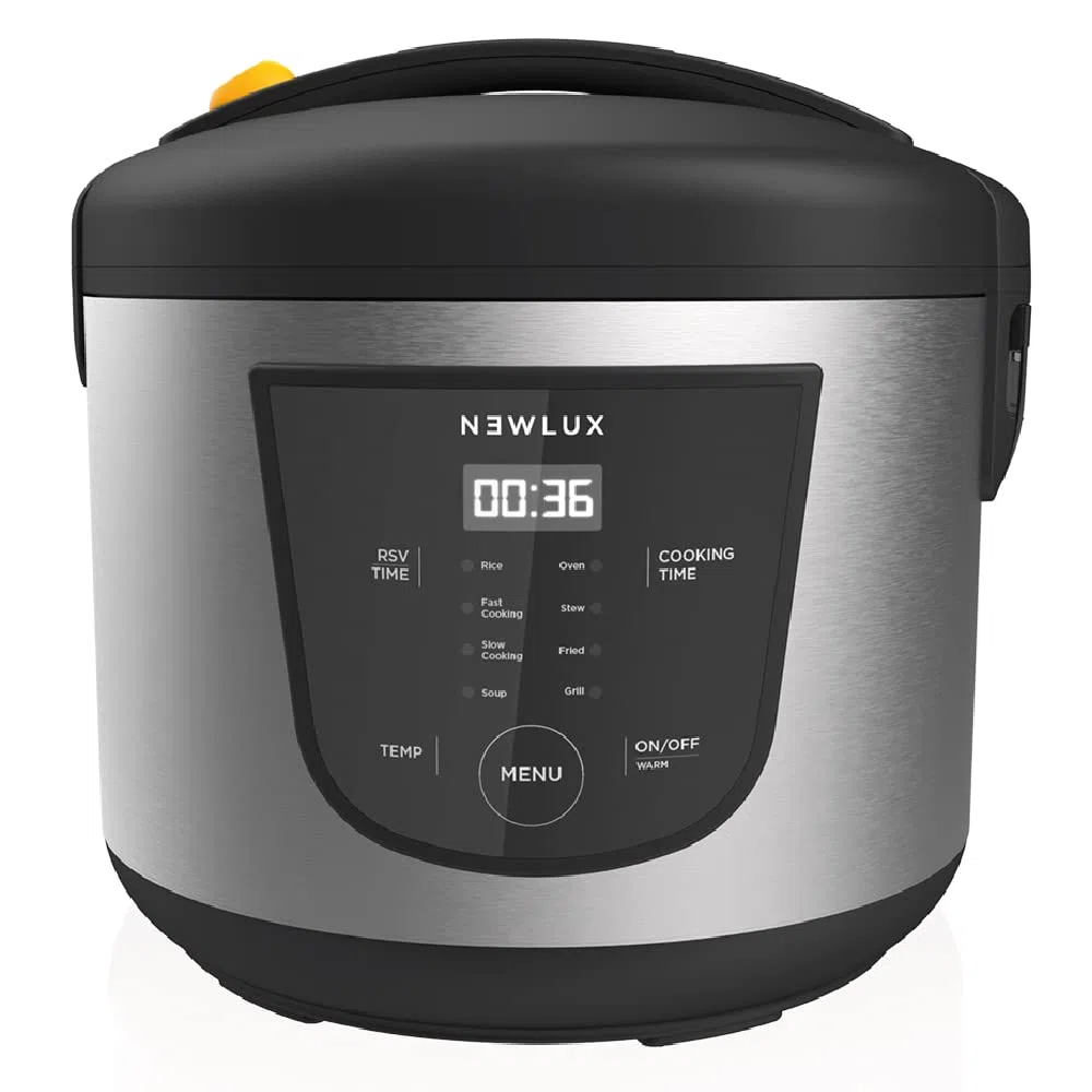 NEWLUX - Robot de cuisine multifonction 5L SmartChef V50 avec cuve antiadhésive, programmable 24h, 9 fonctions et 8 menus automatiques. Maintient au chaud pendant 24h, Noir
