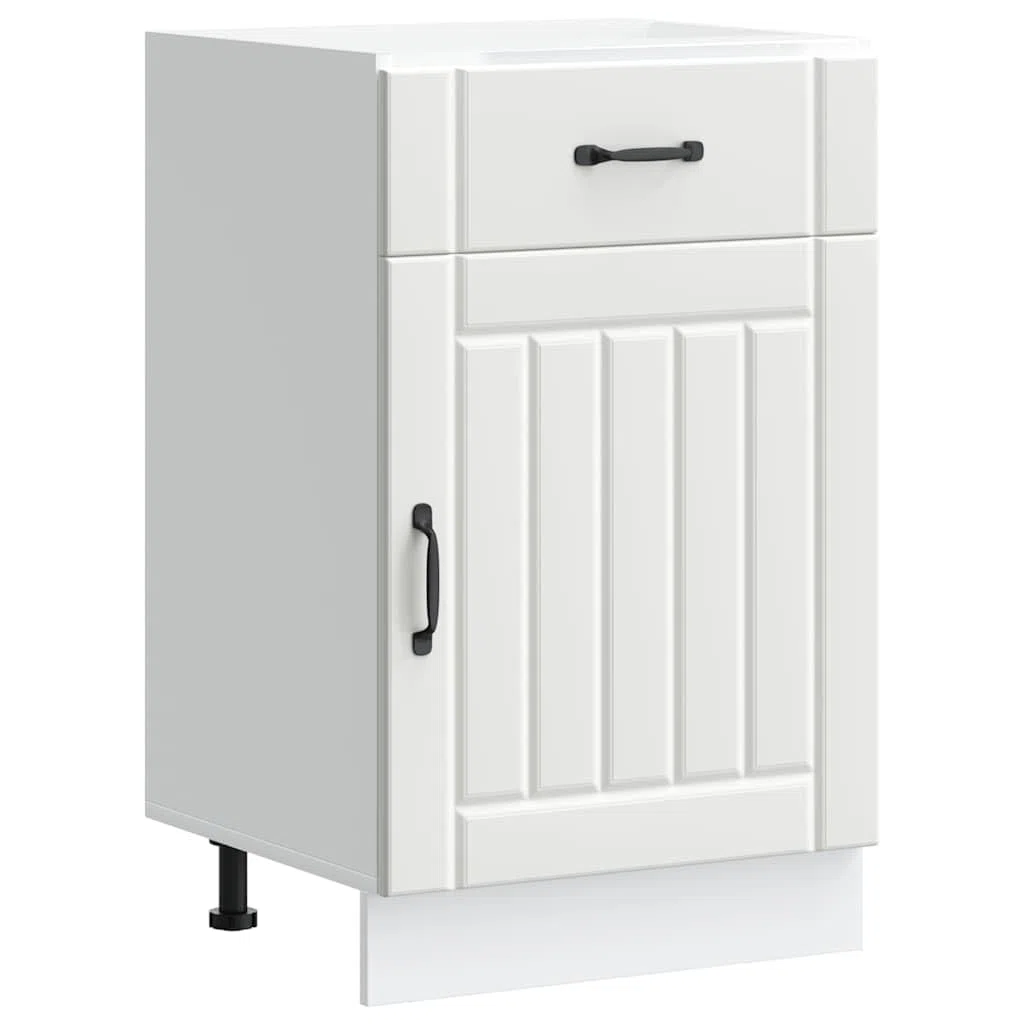 vidaXL Armoire de Cuisine Lucca Blanc Bois d'ingénierie, Meuble d'évier, Meuble de Cuisine avec tiroir, Meuble de Cuisine à tiroir