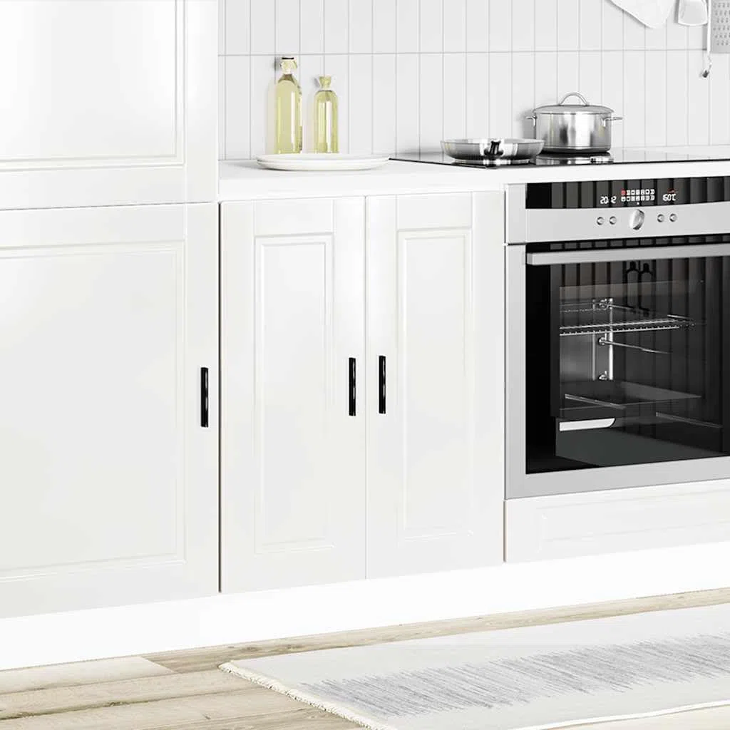 vidaXL Armoire de Cuisine Porto Blanc Brillant Bois ingénierie