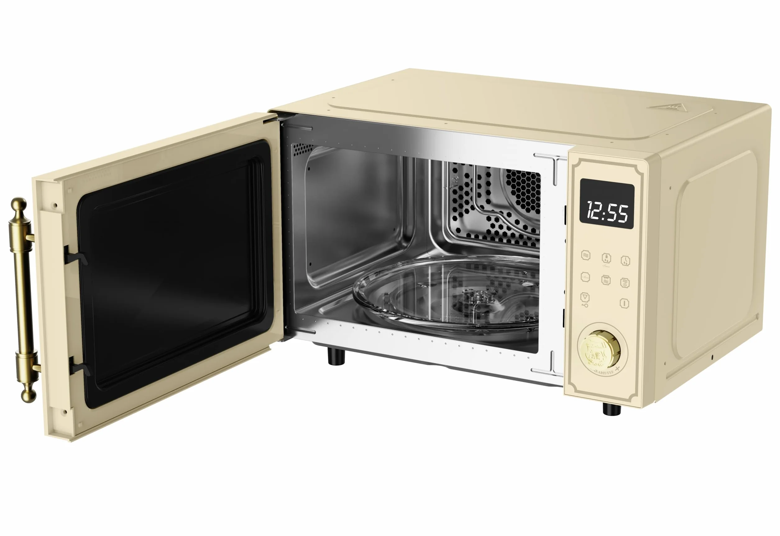 Kaiser Empire M 2530 ElfEm Four à micro-ondes 25 l avec grille à air chaud 25 fonctions + grille-pain rétro T 4000 ElfEm 6 niveaux de grillage, fonction décongélation, fonction réchauffement, grille