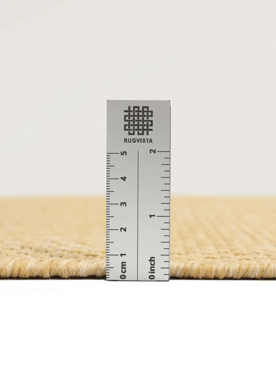 RugVista Clio, Tapis intérieur et extérieur, Modernes, Ø 250 cm, Rond, Poil Moyen, Porch, Lavage à la Main Seulement, Résistant aux UV, Clair Jaune