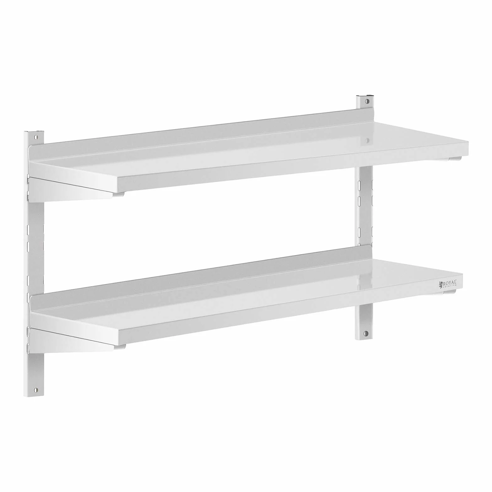 Royal Catering Étagère Murale Cuisine Tablette Flottante INOX 100 cm RCWR-1000.3 (100 x 30 cm, Pose Murale, Épaisseur 3,5 cm, Capacité 40 kg)