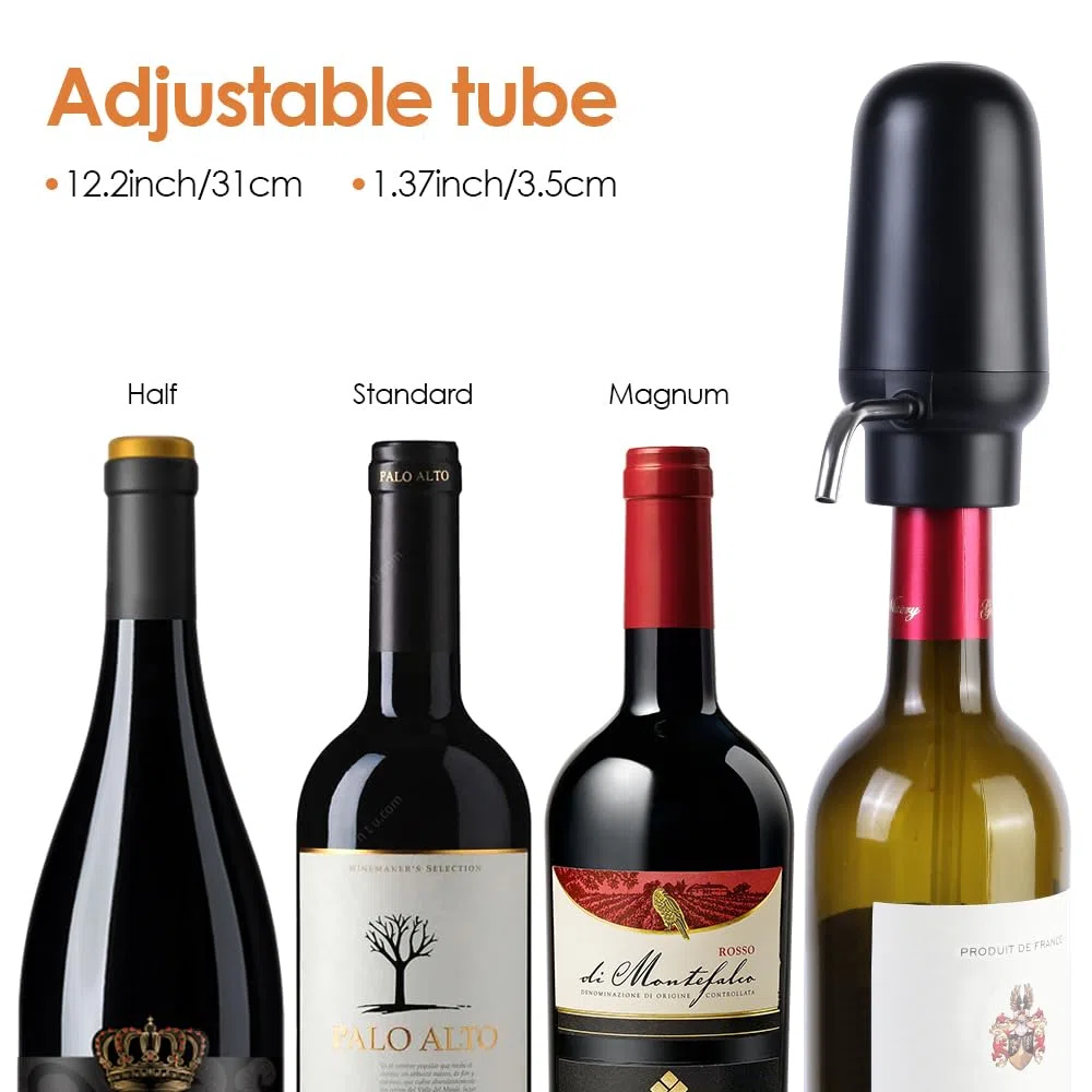 Décanter à Vin Électrique, Aérateur et Verseur de Vin Une touche, Automatique Pompe Aérateur Rechargeable rapide intelligent