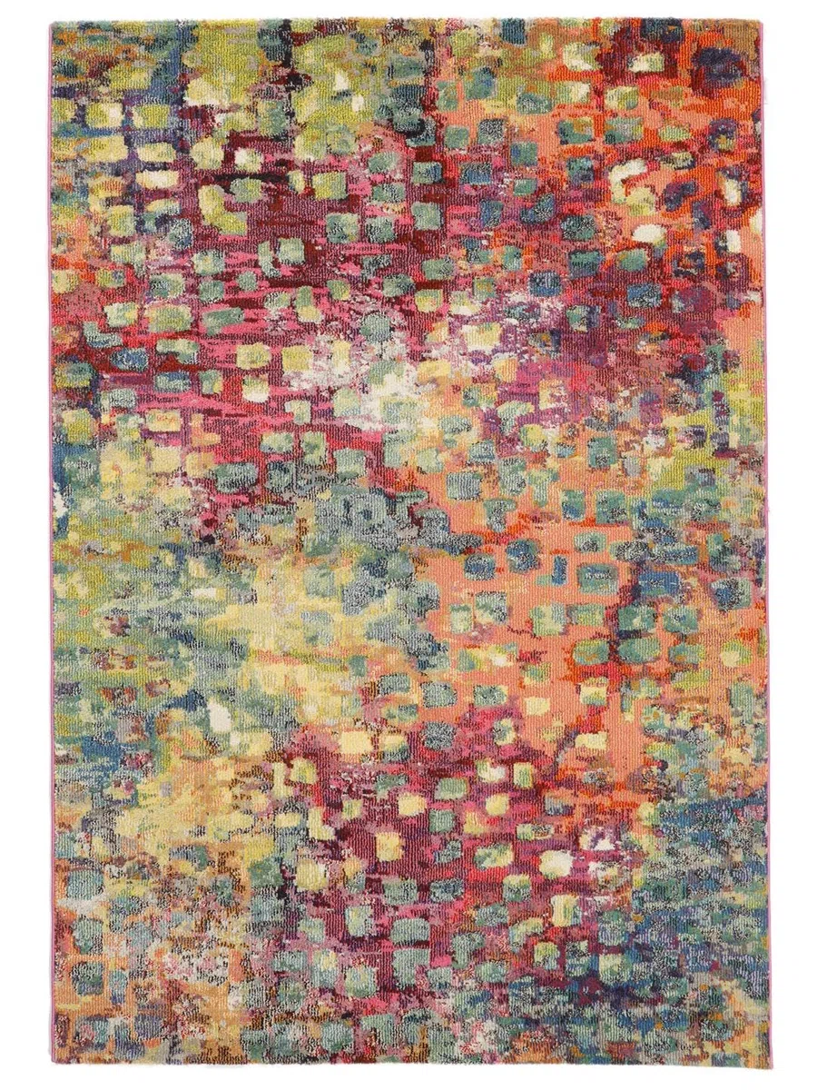 RugVista Davina, Tapis, Modernes, 133 x 190 cm, Rectangulaire, Poil Moyen, Salle de séjour, à Manger, Chambre, Cuisine, Nettoyage Sec Seulement, Multicolore