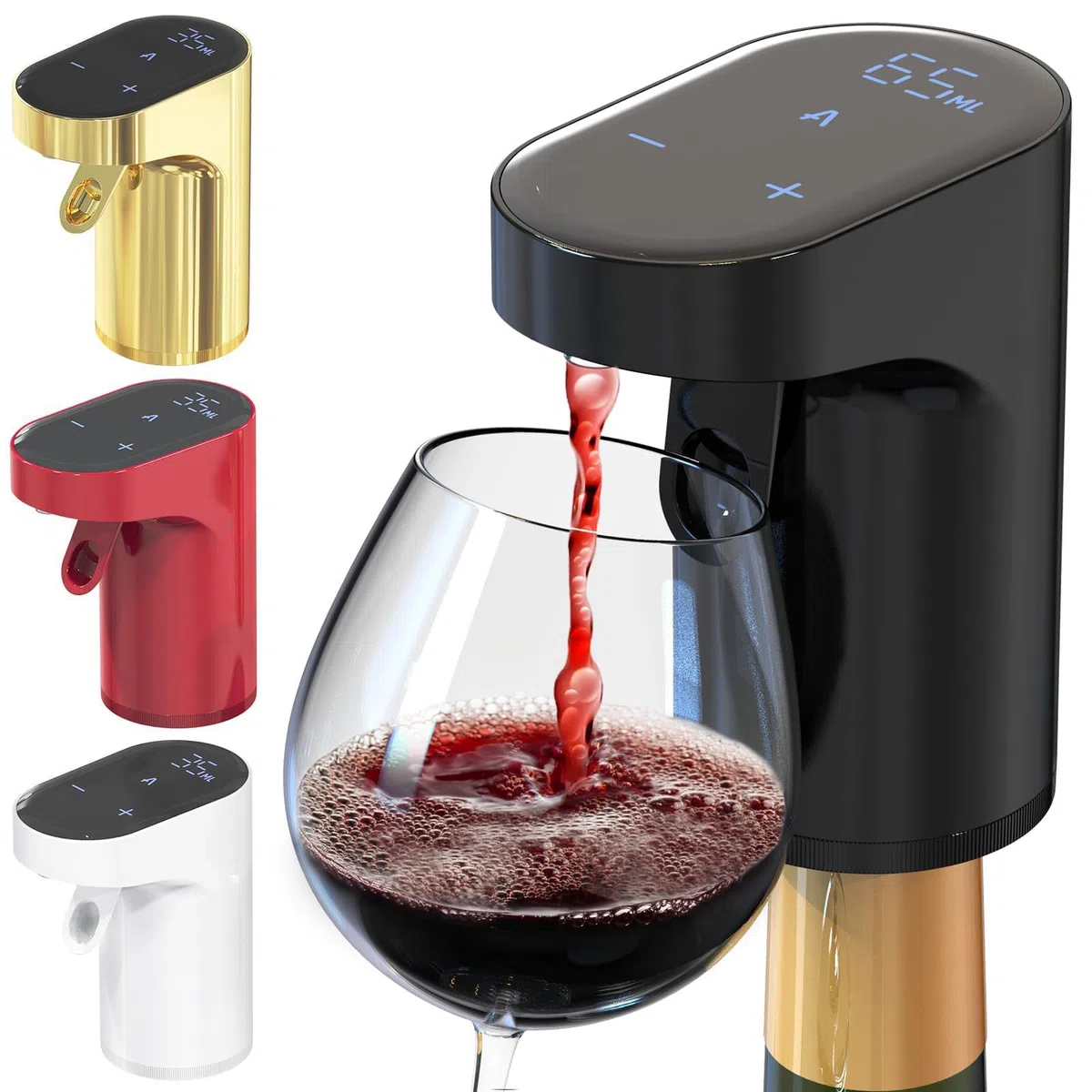 Sipvault – Distributeur de boissons alcoolisées, distributeur de boissons à whisky, distributeur intelligent d'alcool, décanteur de vin électrique, bec verseur, quantité réglable, pompe à vin (noir)