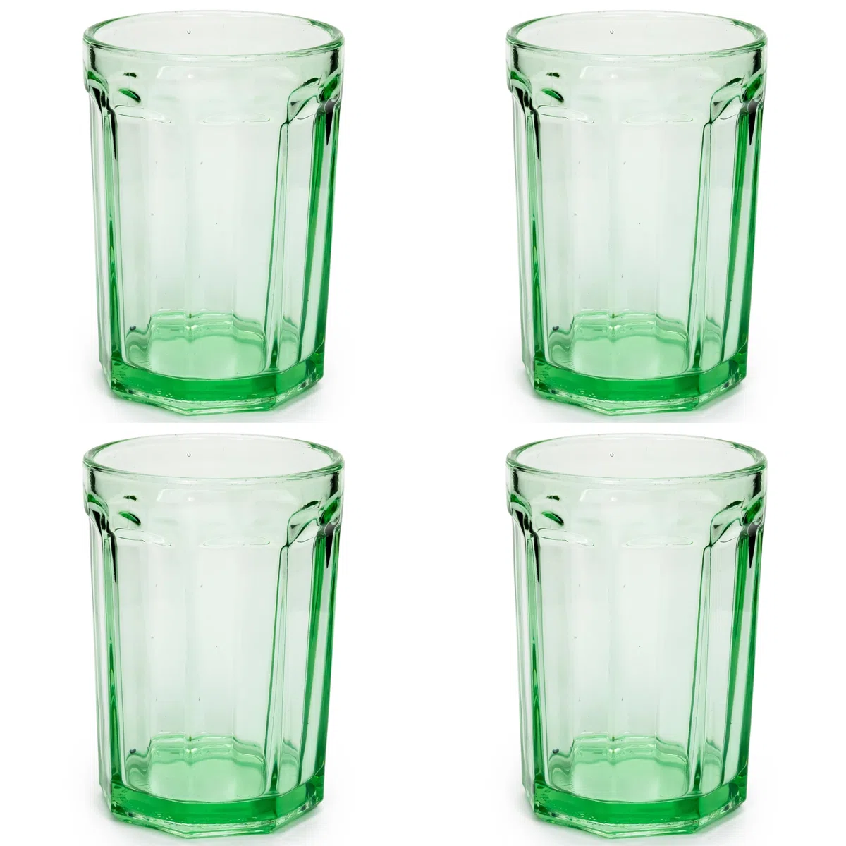 Set de 4 Verres à Boisson Serax | Verrerie Fish & Fish par Paola Navone | Verres à Eau 40 cl Vert Clair | Essentiels pour la Maison, Set de Cuisine