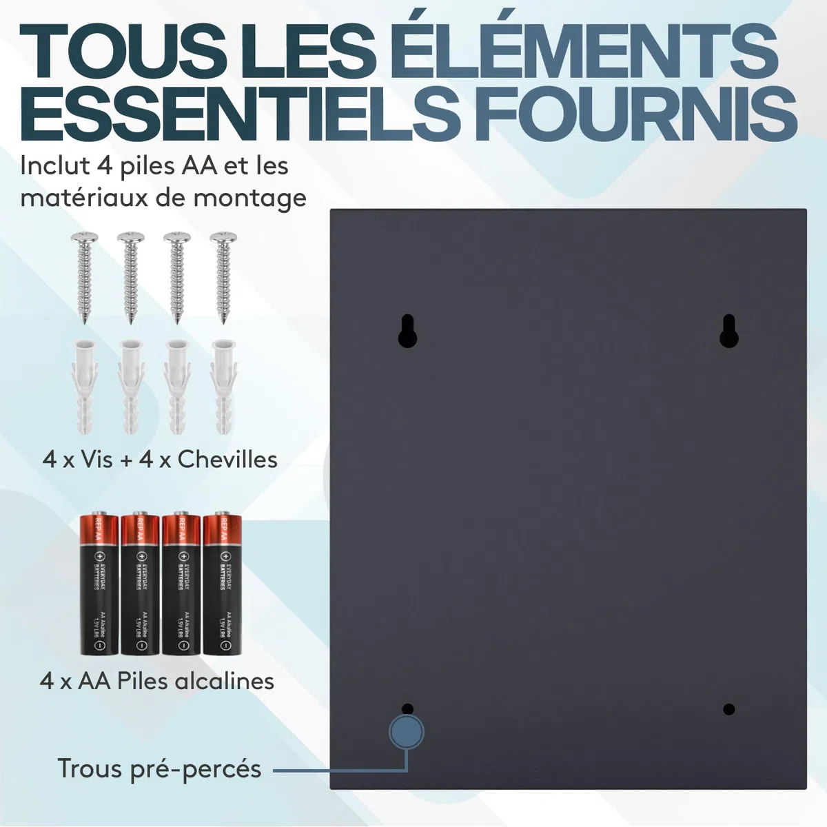 Acropaq Armoire à clés - avec Serrure électronique numérique, pour jusqu'à 48 clés, 48 pendentifs Inclus, Noir - Armoire a Clef Murale, Boite a Clef, Boite a clefs Murale