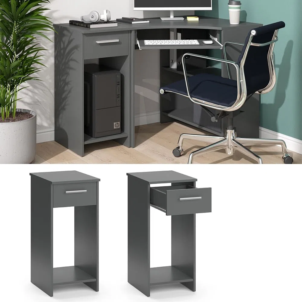 Vicco Armoire PC Odin, Anthracite, 35.1x45cm, Convient au Rangement d’Un PC et de Ses Accessoires