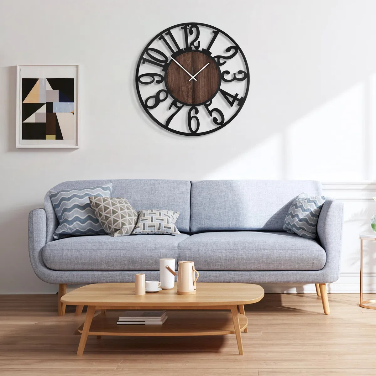 Horloge Murale Design Moderne et Vintage, 60cm/ 24 Pouces Silencieuse sans Tic-Tac, Grande Horloge Murale Géante XXL, Disponible en 34cm, 40cm, 50 cm, 60 cm, 80 cm pour le Salon Cuisine Bureau