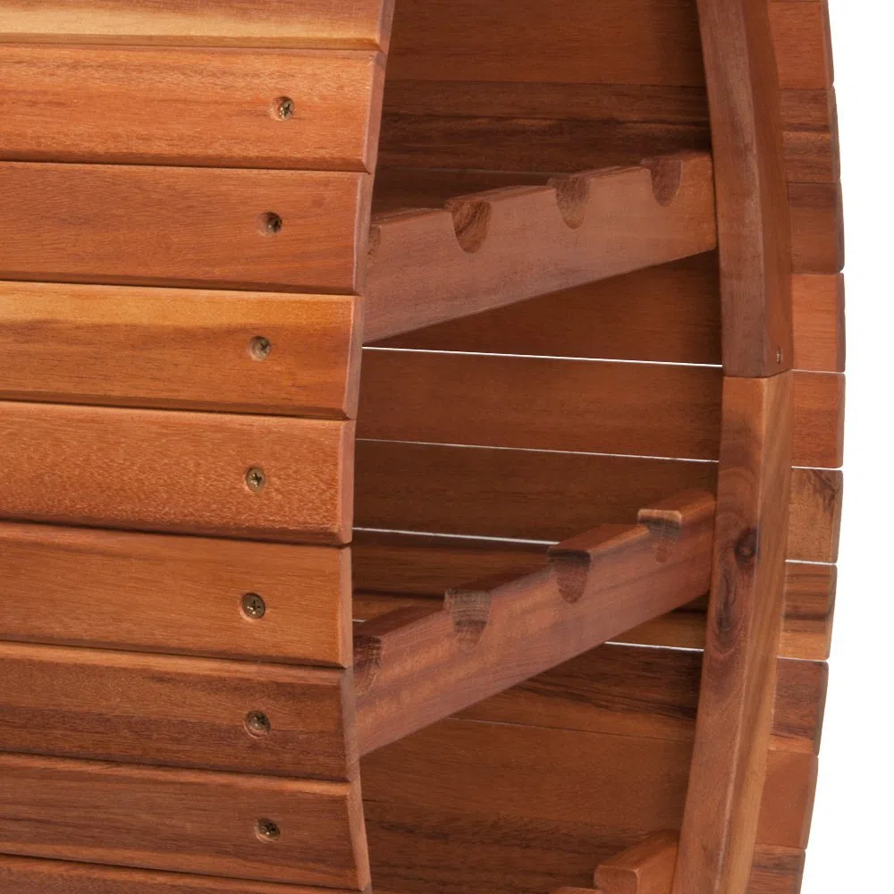 Casaria Étagère à vin 12 Bouteilles 90x50x30cm Range Bouteille 4 Niveaux Casier à vin en Bois tonneau déco