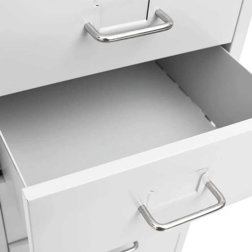 vidaXL Classeur Mobile Armoire à Dossiers Armoire de Classement Stockage de Fichiers Meuble de Classement Bureau Gris 28x41x109 cm Métal