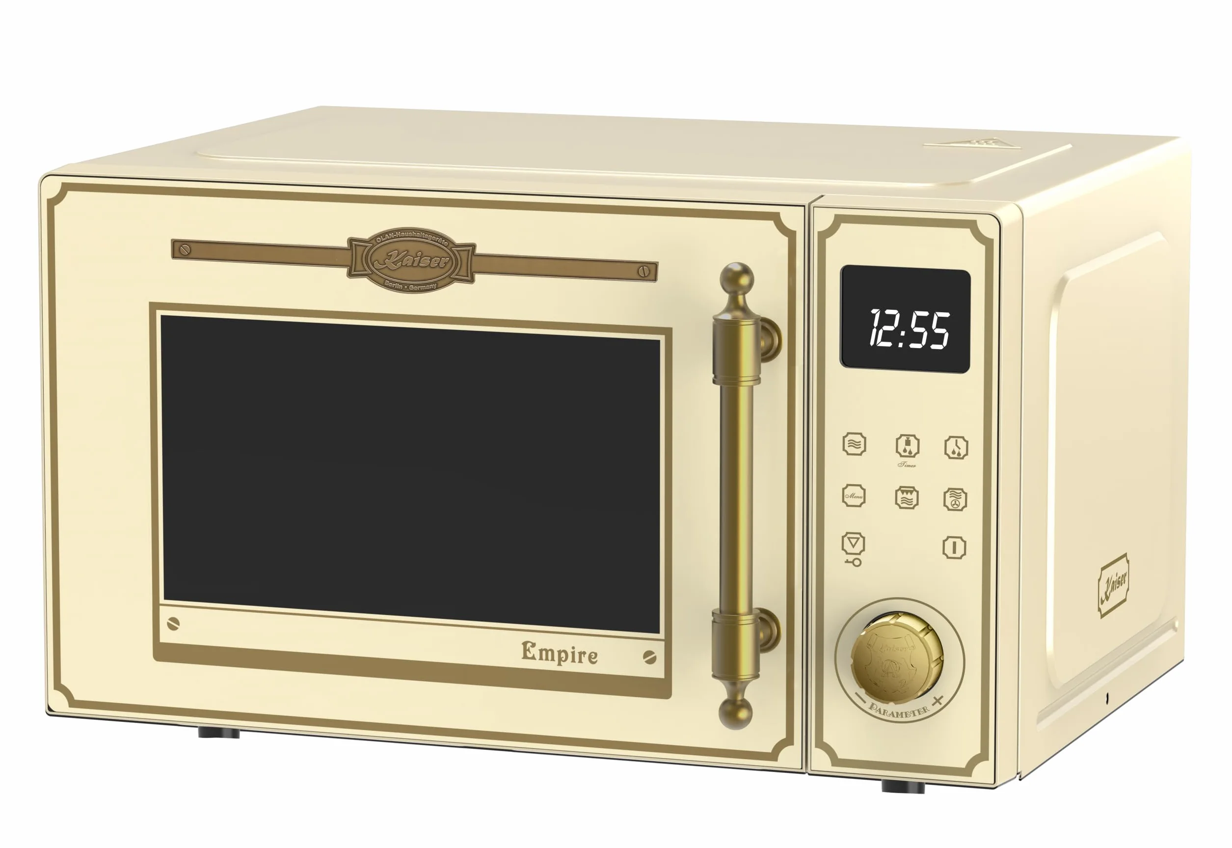 Kaiser Empire M 2530 ElfEm Four à micro-ondes 25 l avec grille à air chaud 25 fonctions + grille-pain rétro T 4000 ElfEm 6 niveaux de grillage, fonction décongélation, fonction réchauffement, grille