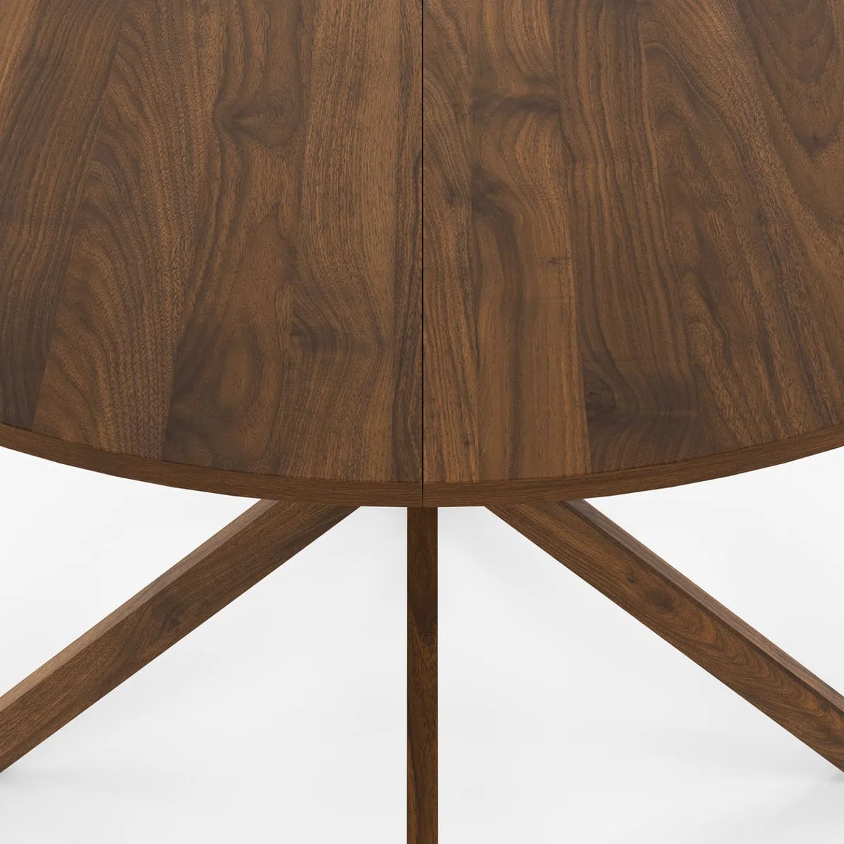 IDMarket - Table à Manger Ronde Alix 6 Personnes Pied araignée Noyer 110 cm