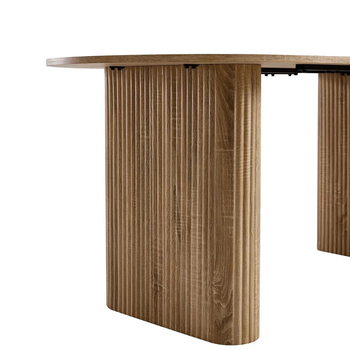 Grande Table à Manger Ovale 180 * 90cm, Table de Cuisine de Ferme avec Plateau en MDF (Finition Grain de Bois) et Pieds Elliptiques pour la Maison, Le Restaurant, Le Bureau. (Naturel)