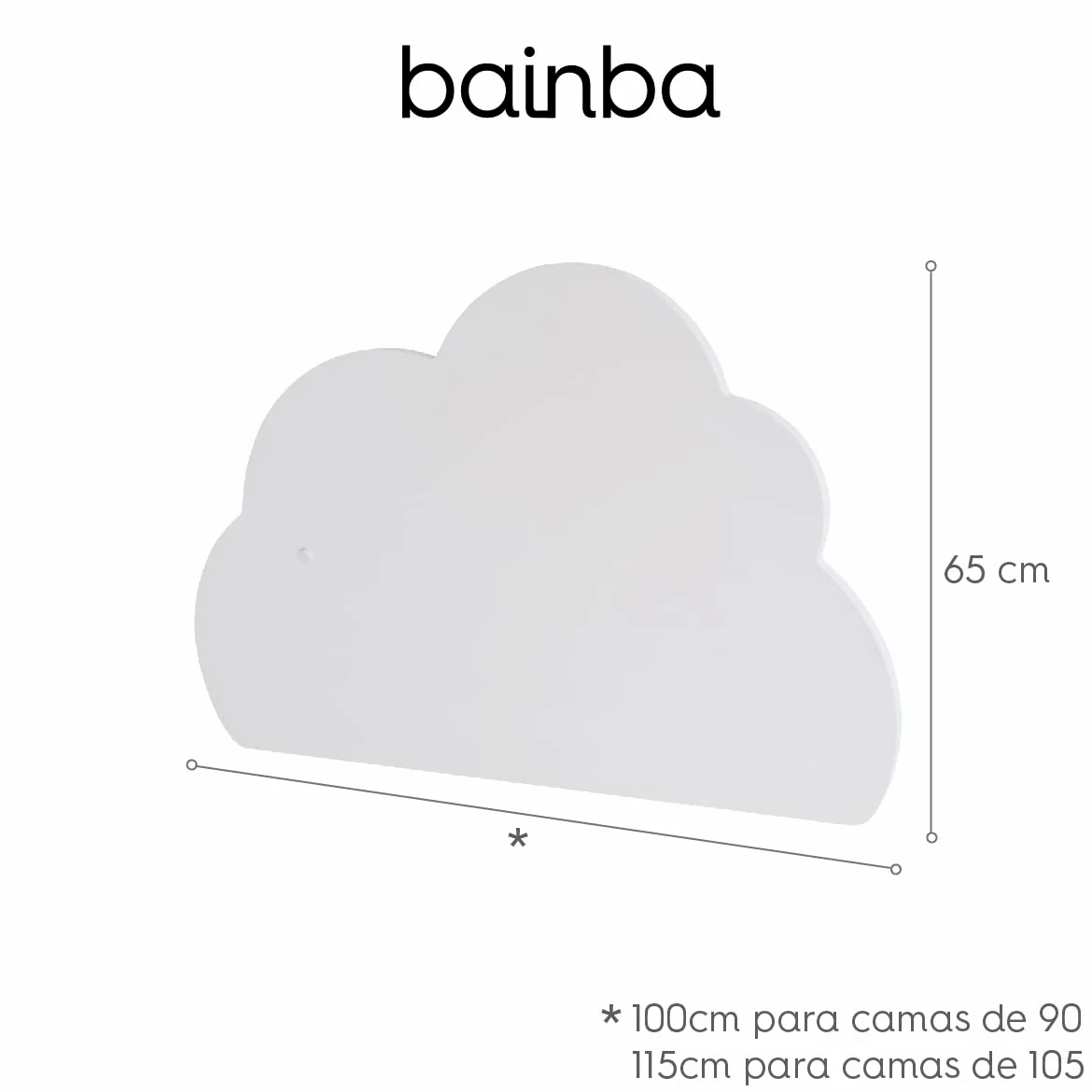 Bainba tête de lit Enfant Nuage avec lumière - 90 cm