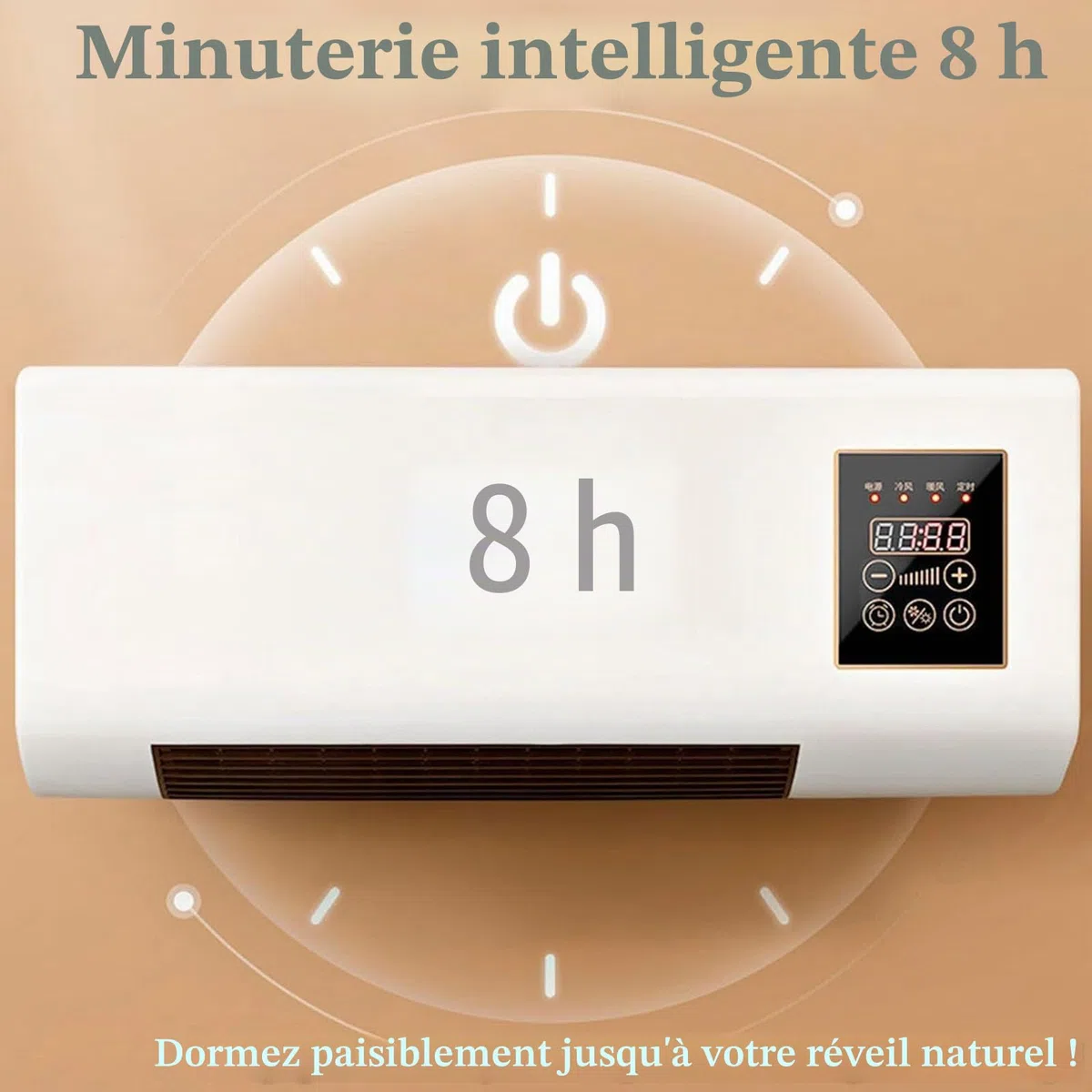 Climatiseur sans conduits, unité murale 2 en 1 chaleur et froid, super silencieux avec télécommande, installation facile pour la maison et le bureau