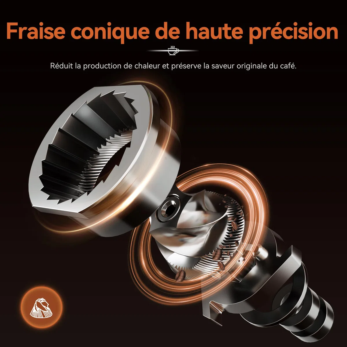 HIBREW G3A Moulin à café électrique - Moulin conique en acier inoxydable avec arôme préservé, tasse unique, 200 watts, 31 réglages de mouture réglables