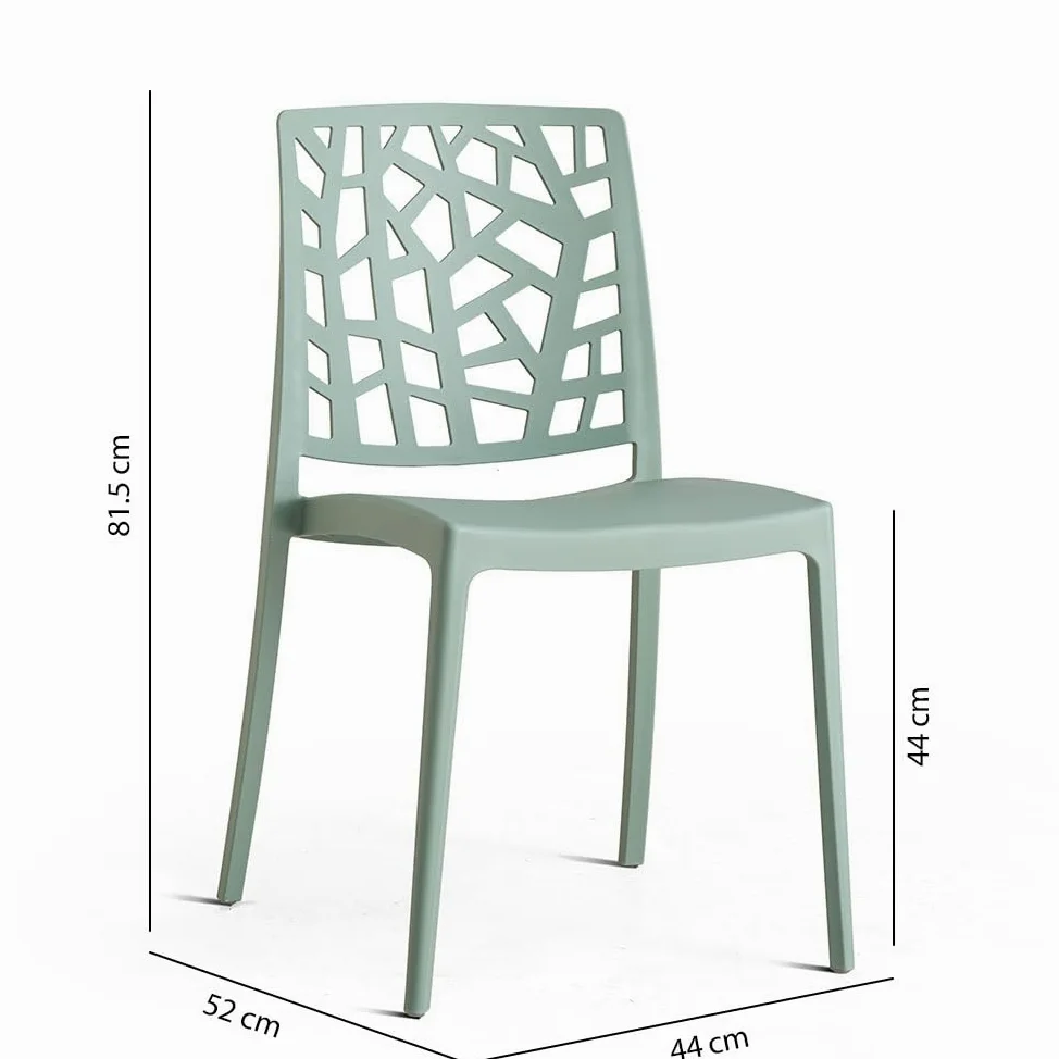 SIEDITI FUORI E DENTRO Chaises de Jardin en polypropylène avec Fibre de Verre, chaises empilables pour extérieur ou intérieur, Design Moderne et Naturel - Trixy (6 chaises, Vert Sauge)