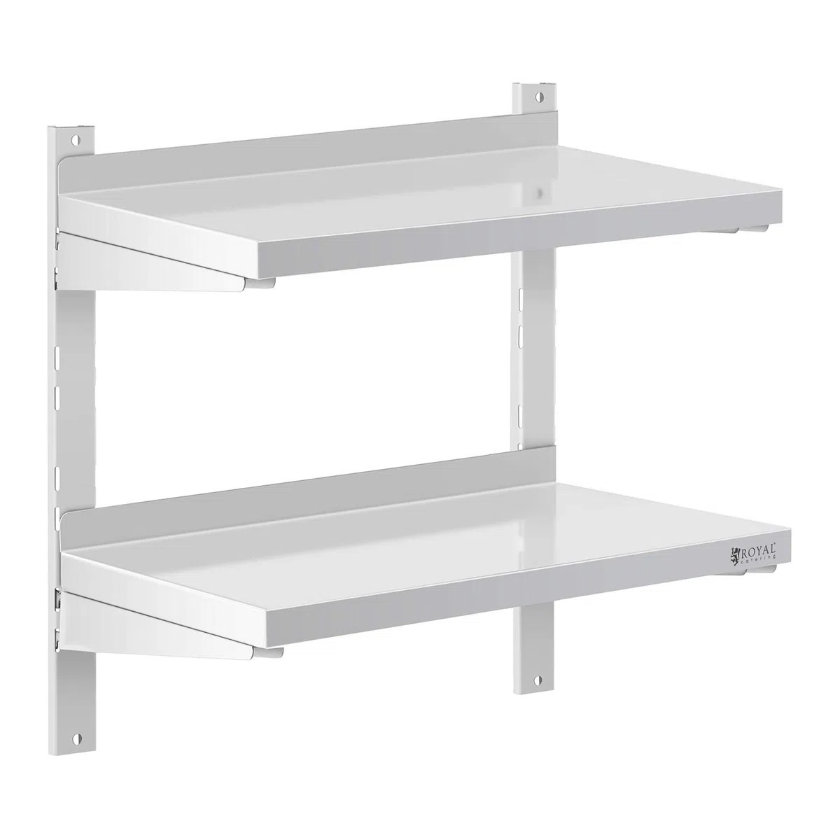 Royal Catering Étagère Murale Cuisine Tablette Flottante INOX 60 cm RCWR-600.3 (60 x 30 cm, Pose Murale, Épaisseur 3,5 cm, Capacité 40 kg)