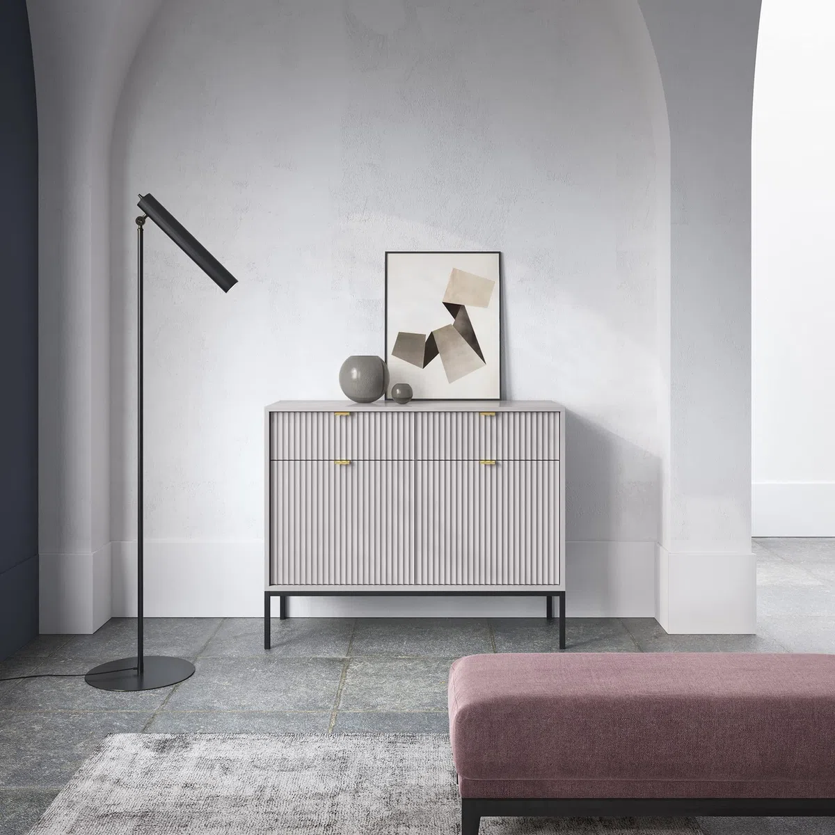 Selsey VELLORE-Commode 2 Portes, 104 cm x 83 cm x 39 cm