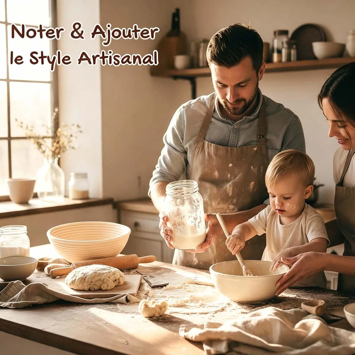 Banneton Pour Pain kit fermentation au levain ensemble d'outils pour la fermentation et la cuisson du pain 56 pièces pour débutants