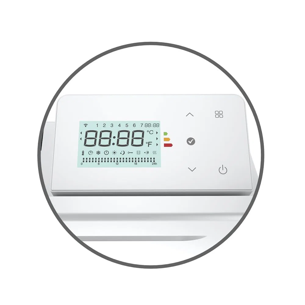 Radiateur Électrique Connecté ALEN WiFi 1500W – Inertie Céramique – Programmable – Suivi de Consommation – Détection Fenêtre – Blanc Mat – IP24