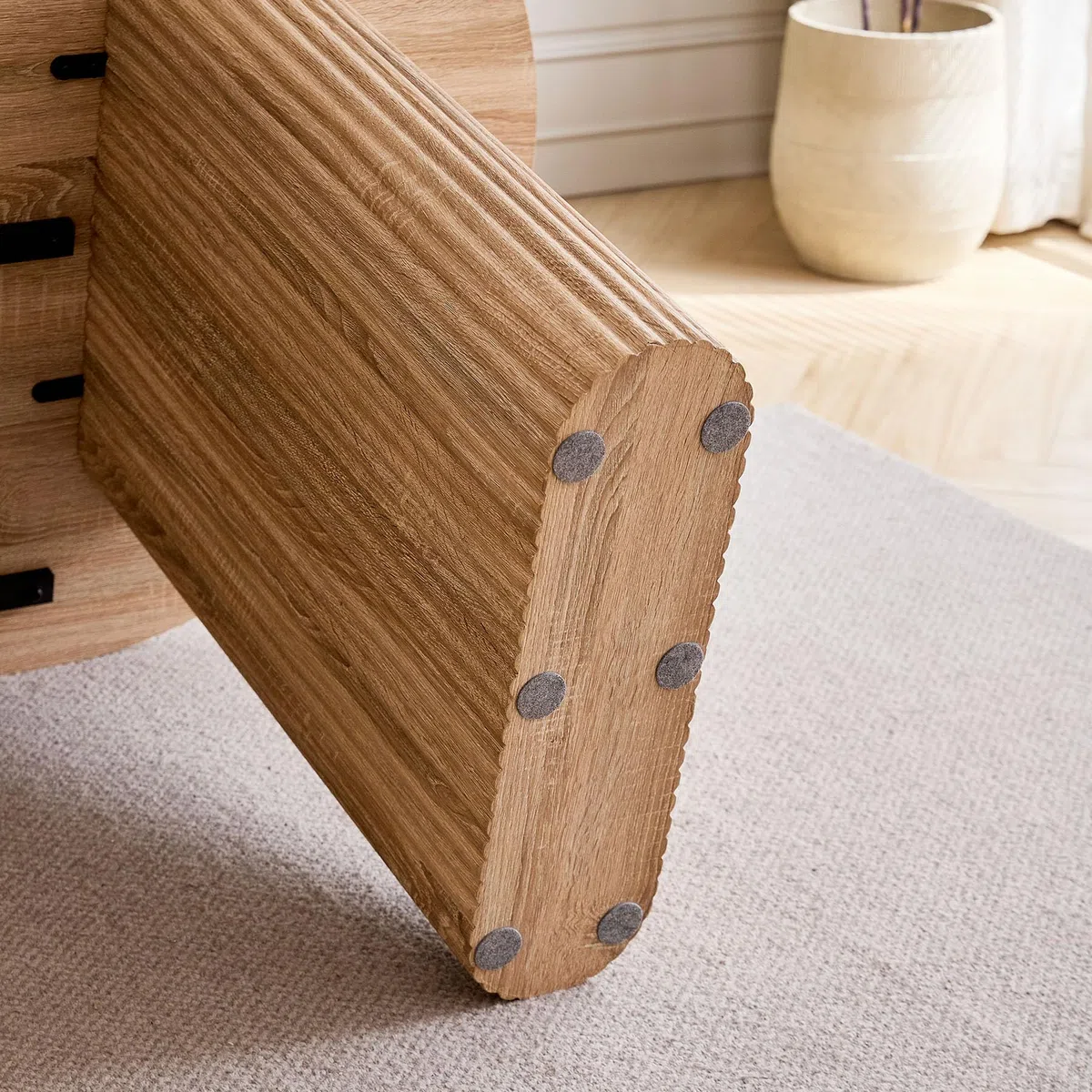 Grande Table à Manger Ovale 180 * 90cm, Table de Cuisine de Ferme avec Plateau en MDF (Finition Grain de Bois) et Pieds Elliptiques pour la Maison, Le Restaurant, Le Bureau. (Naturel)