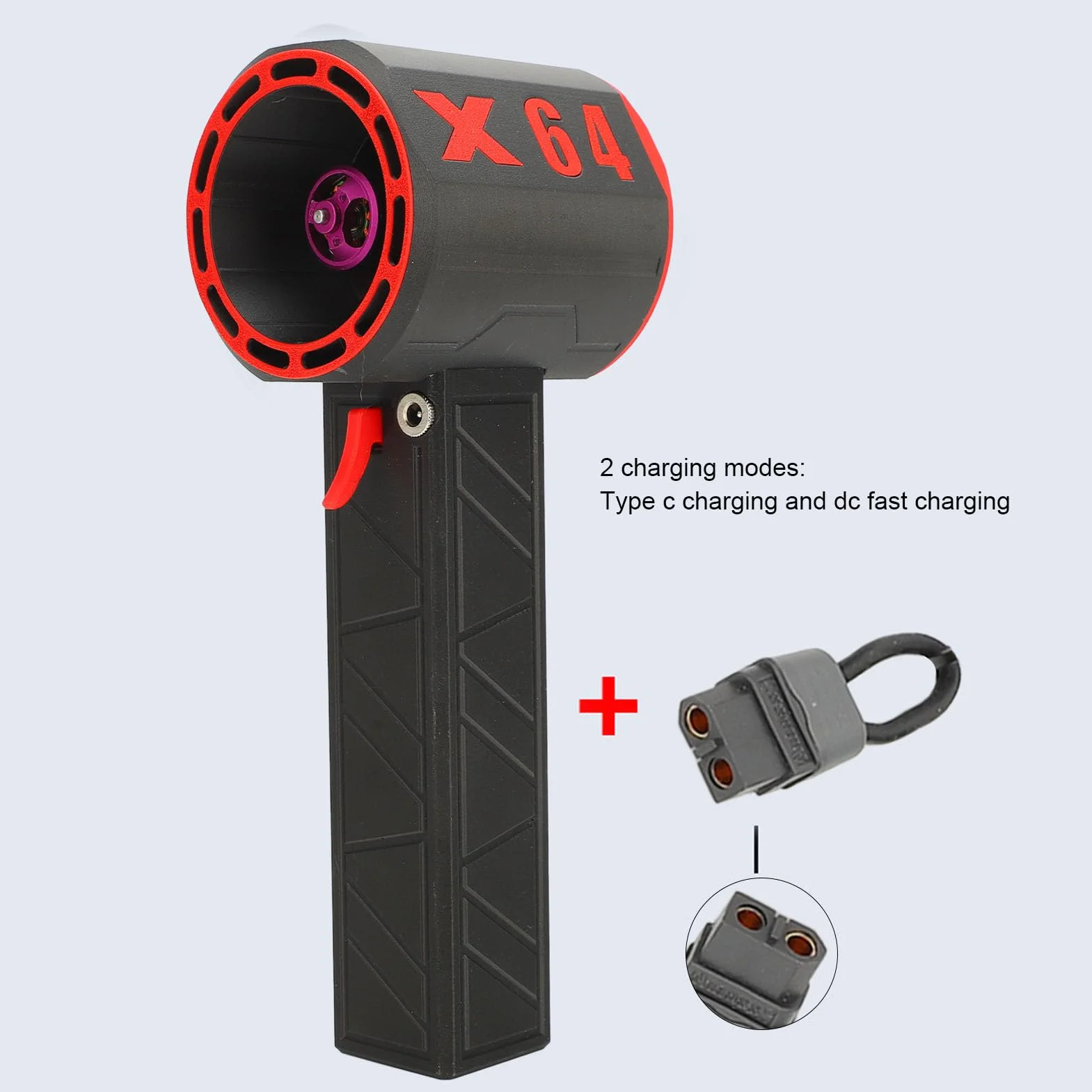 Jet Fan Mini souffleur sec, ventilateur puissant 1400gThrust, moteur sans balais 64mm, réglage continu de la vitesse, souffleur à air Turbo sans fil