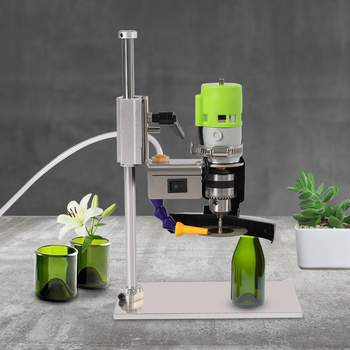 Coupe-bouteille électrique pour verre - 7 vitesses - Outil de coupe pour bouteilles en verre et en céramique