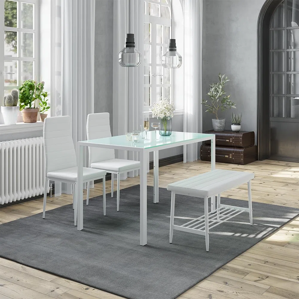 Vicco Banquette Grand, Blanc, 85x35cm, pour Une Utilisation comme Ensemble de Salle à Manger dans la Cuisine ou la Salle à Manger