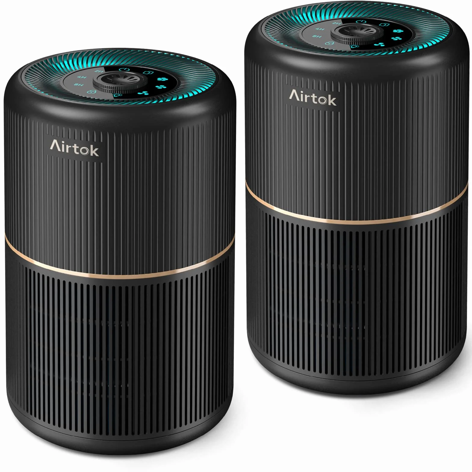 AIRTOK Purificateur d'air avec 12 éponges parfumées, purificateur d'air H13 HEPA élimine la poussière, les odeurs d'animaux, purificateur d'air domestique 4 étapes filtre à air pour chambre, bureau