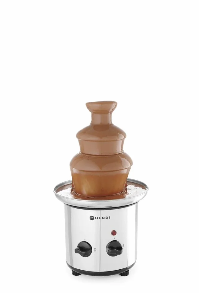 HENDI Fontaine à chocolat 3 niveaux, capacité : jusqu'à 1,5 kg, 230 V / 46 W, Ø215x(H)375 mm, acier inoxydable